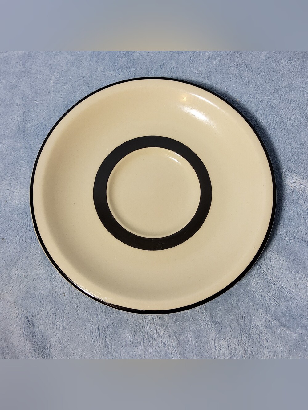 Vintage Sears Berry Band 6" Stoneware Saucer Plate 1-0 Black Stripe No Berries